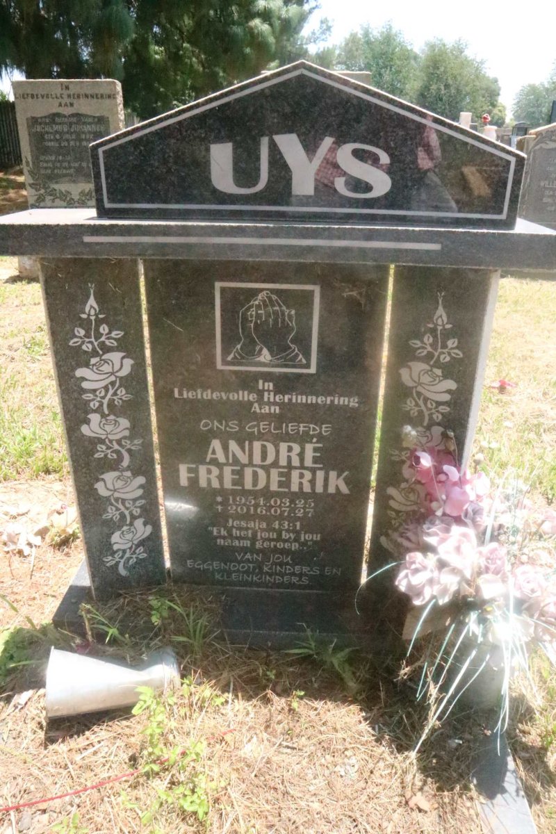 UYS Andre Frederik 1954-2016