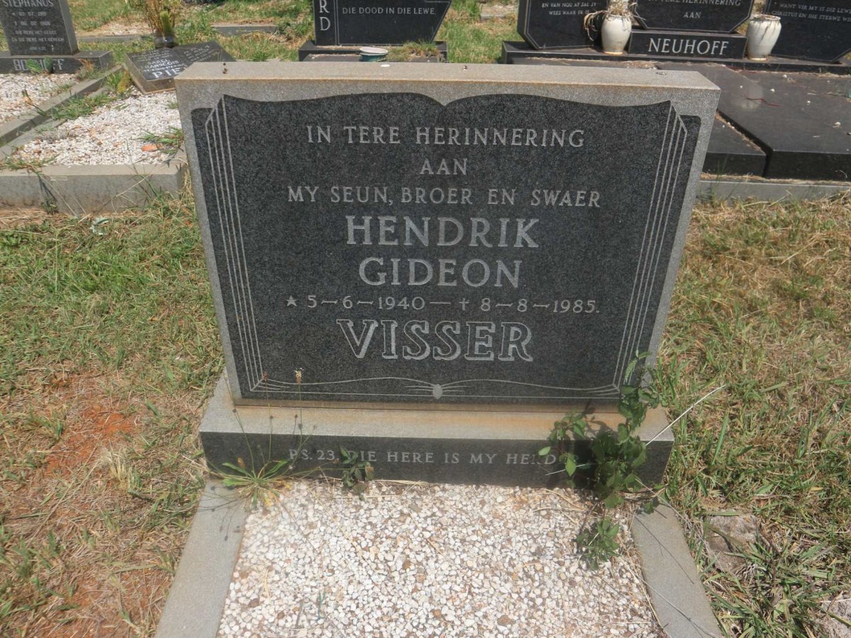 VISSER Hendrik Gideon 1940-1985