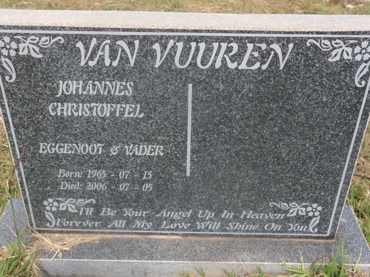 VUUREN Johannes Christoffel, van 1965-2006