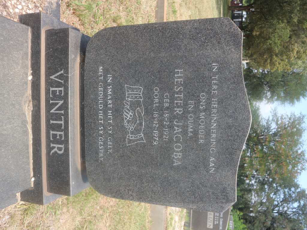 VENTER Hester Jacoba 1921-1979