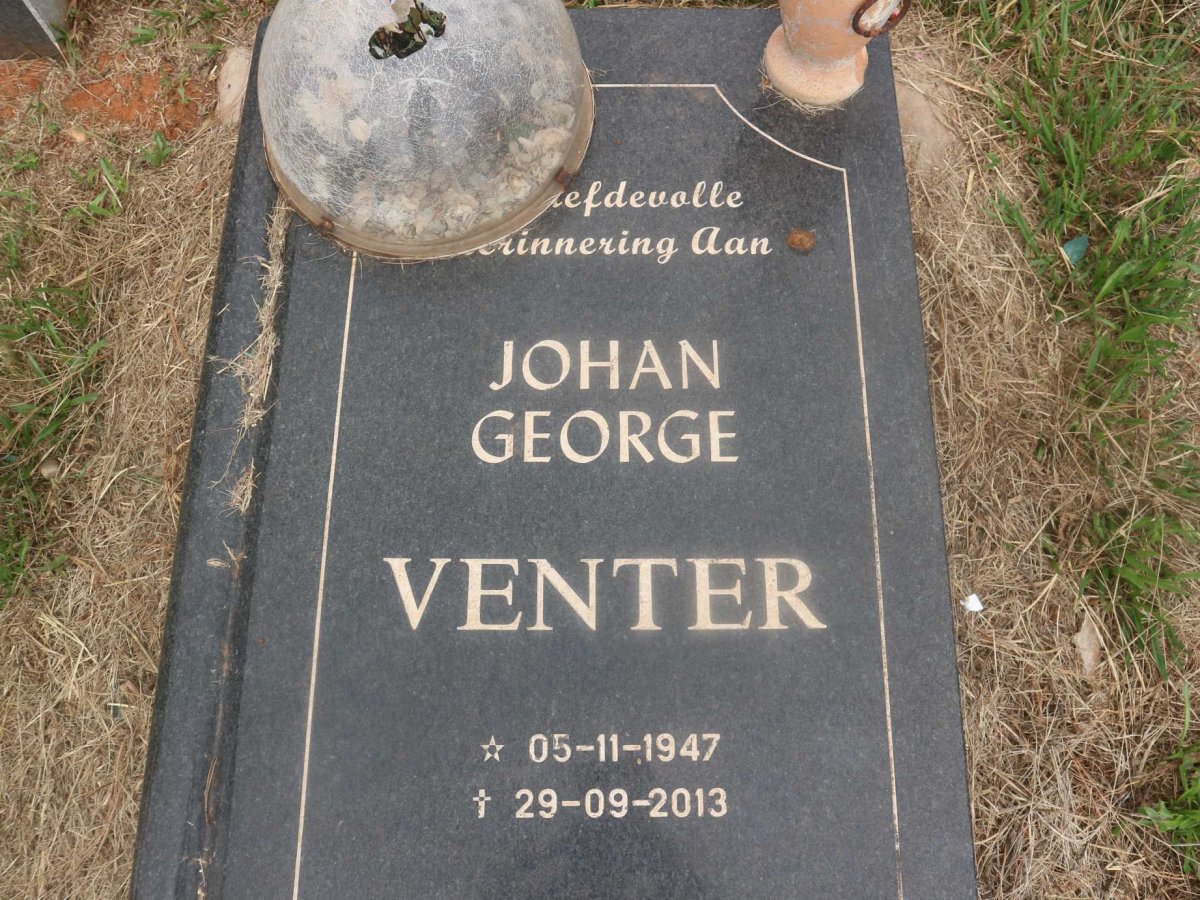 VENTER Johan George 1947-2013