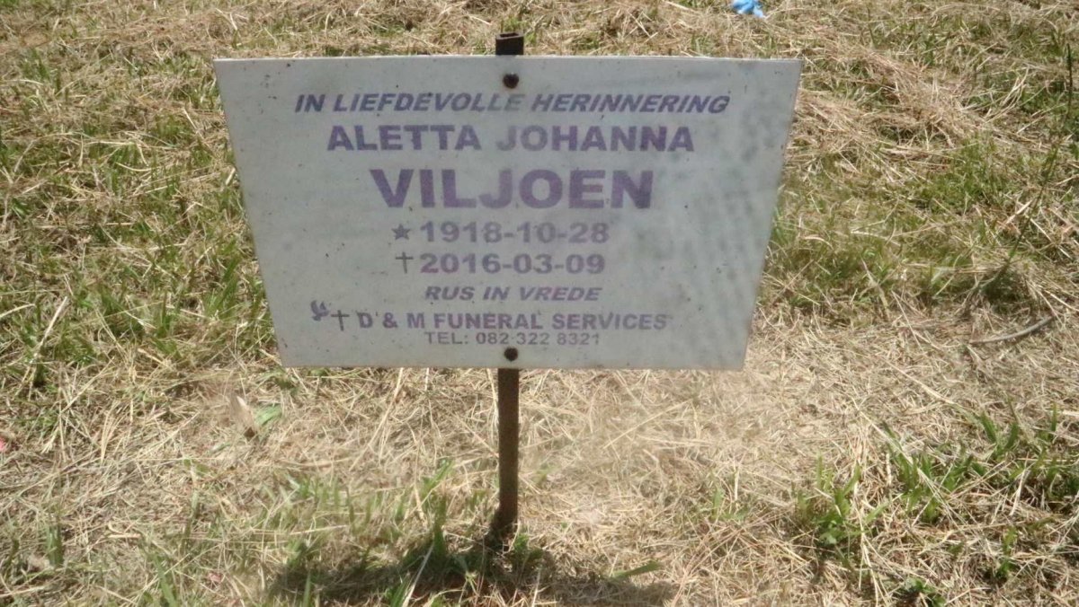 VILJOEN Aletta Johanna 1918-2016