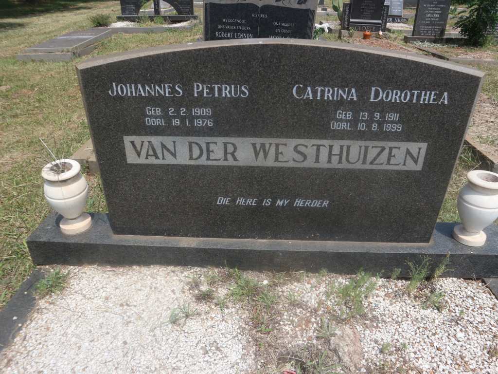 WESTHUIZEN Johannes Petrus, van der 1909-1976 &amp; Catrina Dorothea 1911-1999