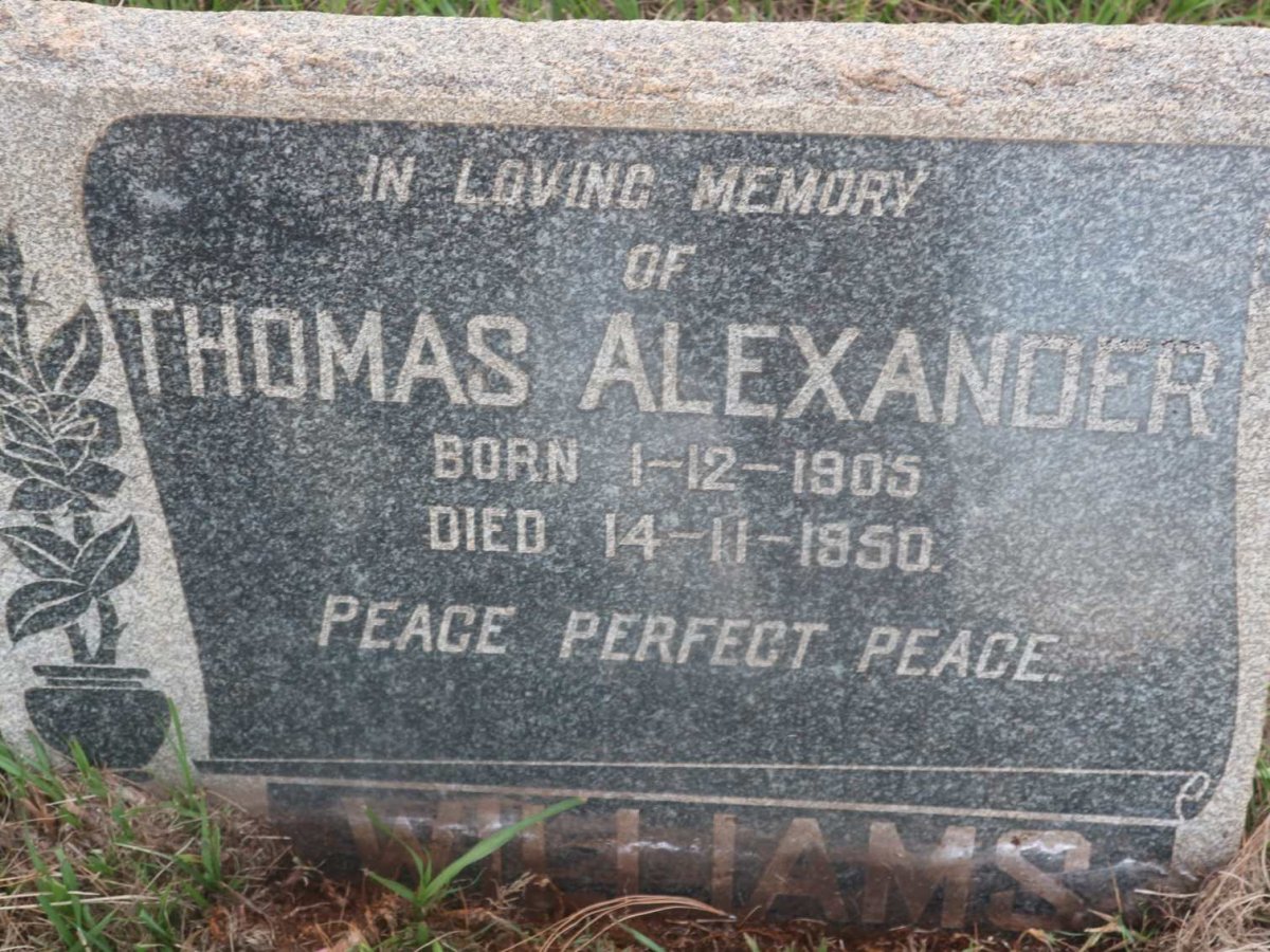 WILLIAMS Thomas Alexander 1905-1950