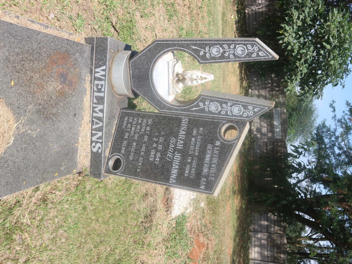WELMANS Susarah Johanna 1943-1989
