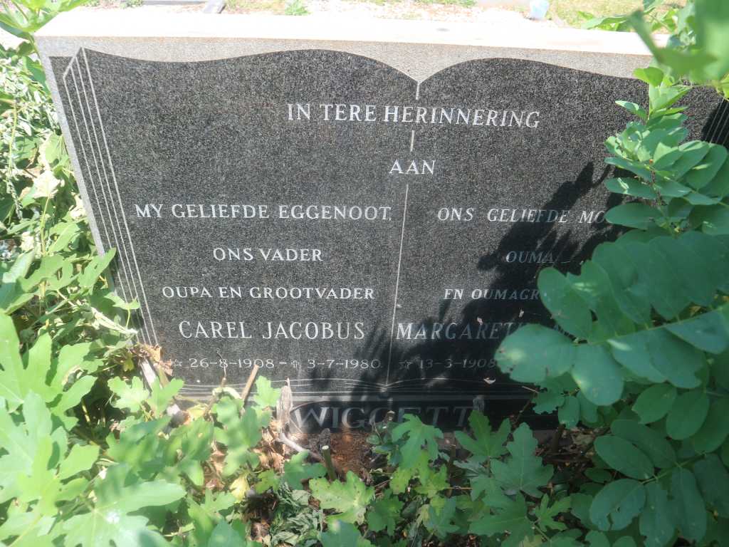 WIGGETT Carel Jacobus 1908-1980 &amp; Margaret 1908-1992