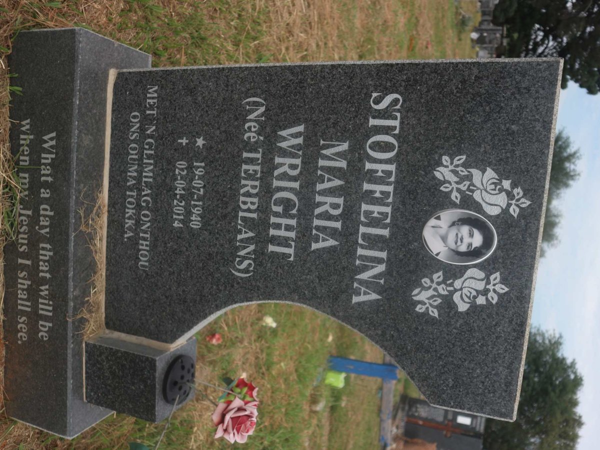 WRIGHT Stoffelina Maria nee TERBLANS 1940-2014