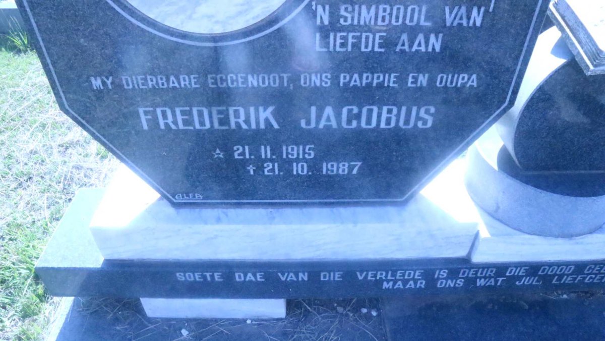 ? Frederik Jacobus 1915-1987