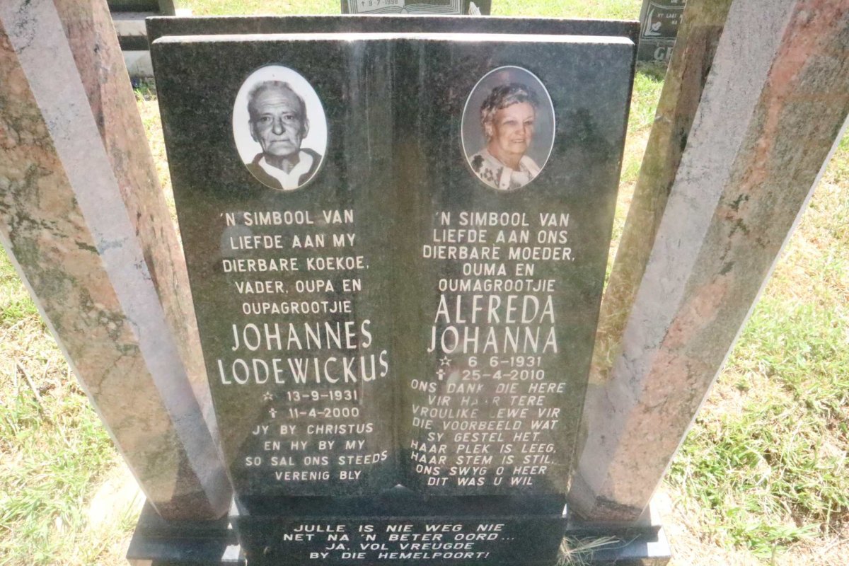 ? Johannes Lodewickus 1931-2000 &amp; Alfreda Johanna 1931-2010