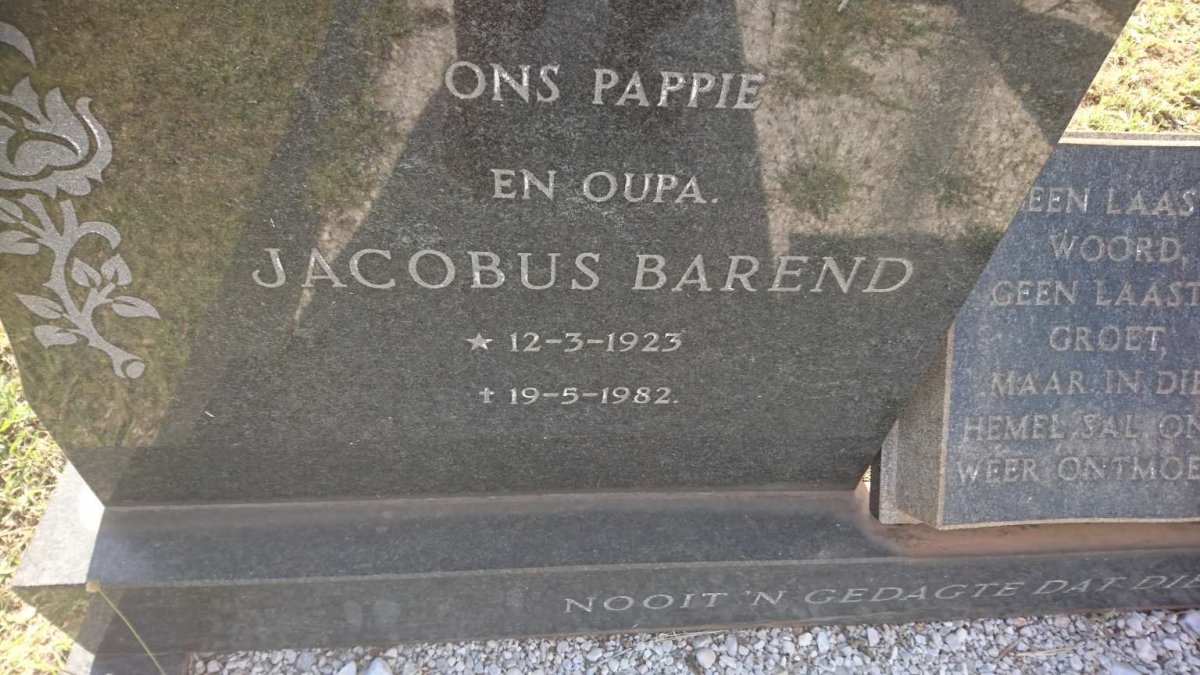 ? Jacobus Barend 1923-1982