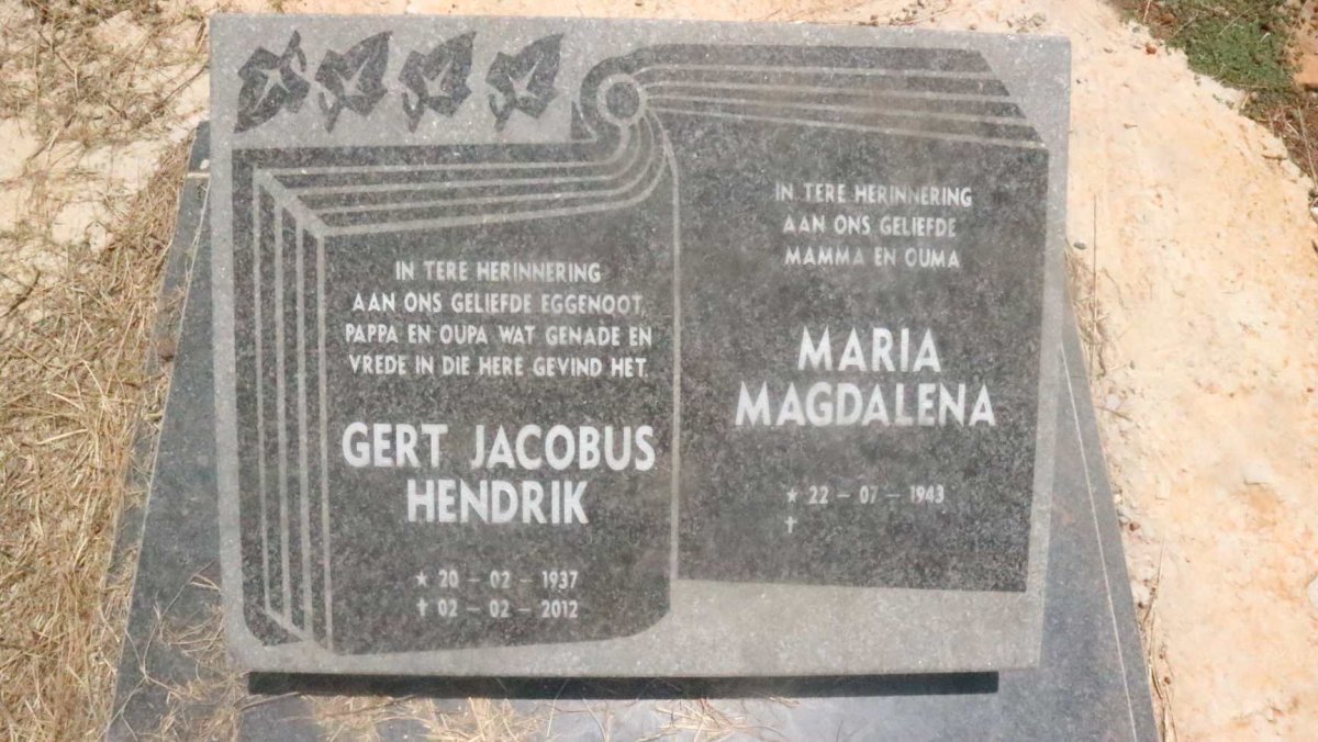 ? Gert Jacobus Hendrik 1937-2012 &amp; Maria Magdalena 1943-