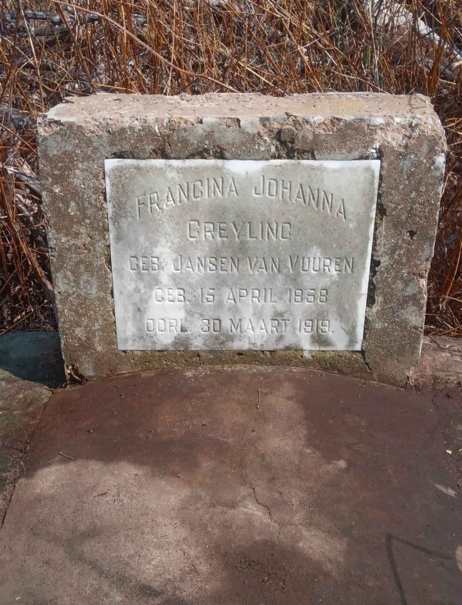 GREYLING Francina Johanna nee JANSEN VAN VUUREN 1858-1919