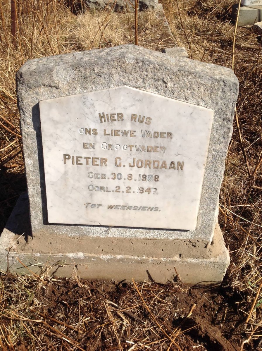 JORDAAN Pieter G. 1888-1947