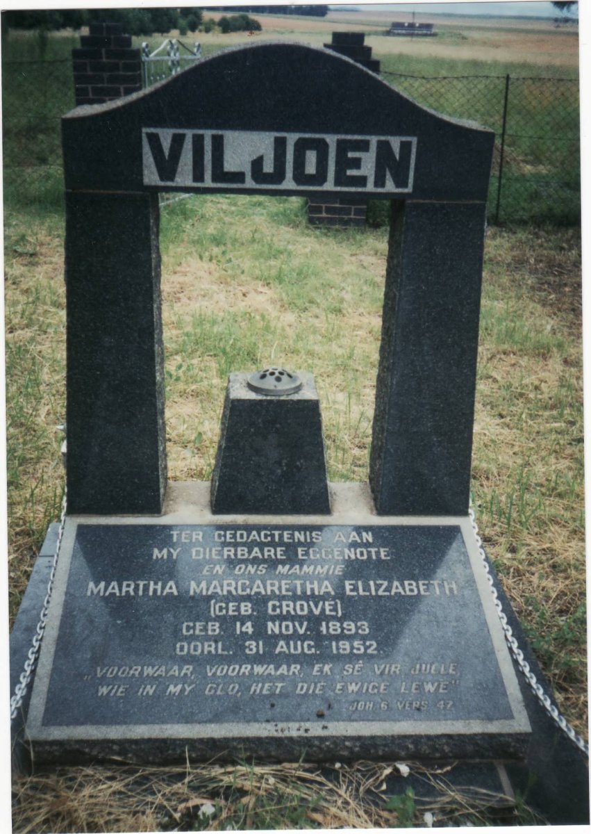 VILJOEN Martha Margaretha Elizabeth nee GROVE 1893-1952