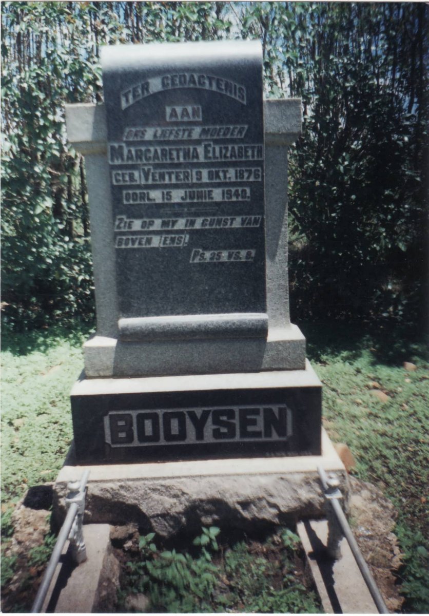 BOOYSEN Margaretha Elizabeth nee VENTER 1876-1940