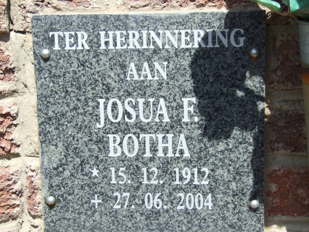 BOTHA Josua F. 1912-2004