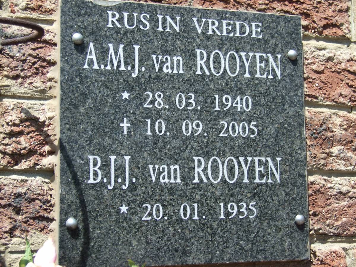 ROOYEN A.M.J., van 1940-2005  &amp; B.J.J.1935-