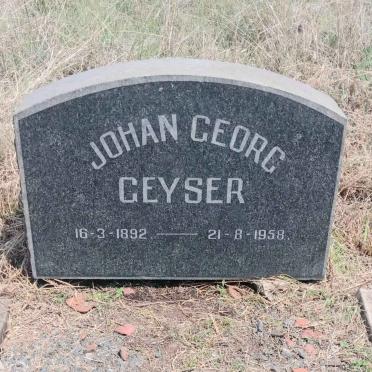GEYSER Johan Georg 1892-1958