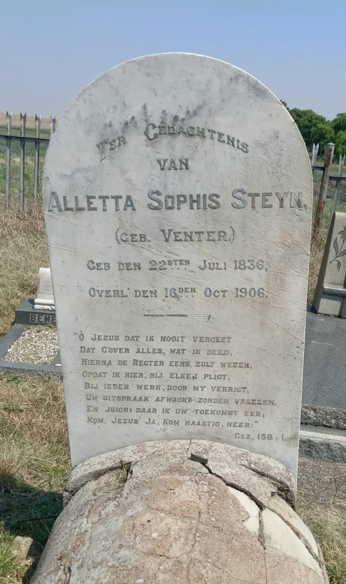 STEYN Alletta Sophis nee VENTER 1836-1906