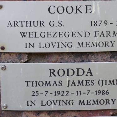 COOKE Arthur G.S. 1879-1959 :: RODDA Thomas James 1922-1986