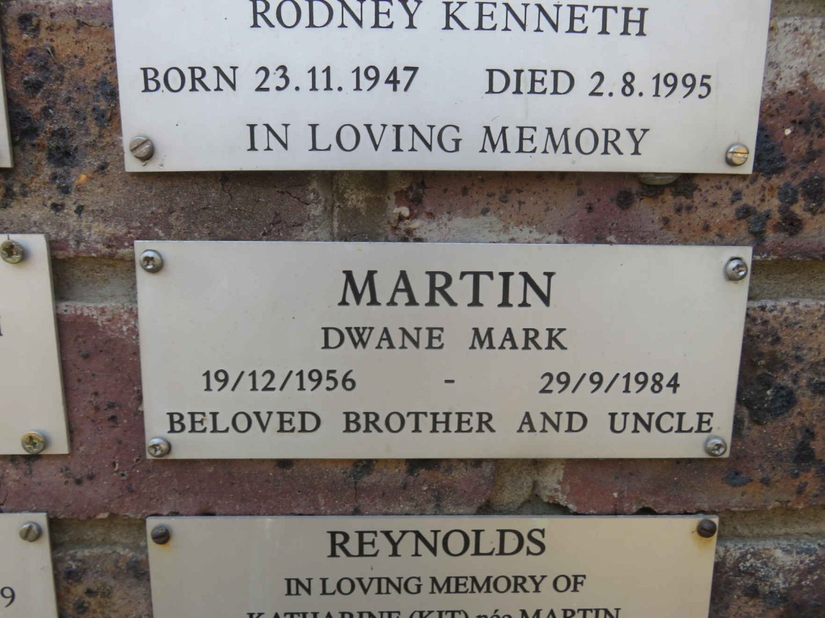 MARTIN Dwane Mark 1956-1984