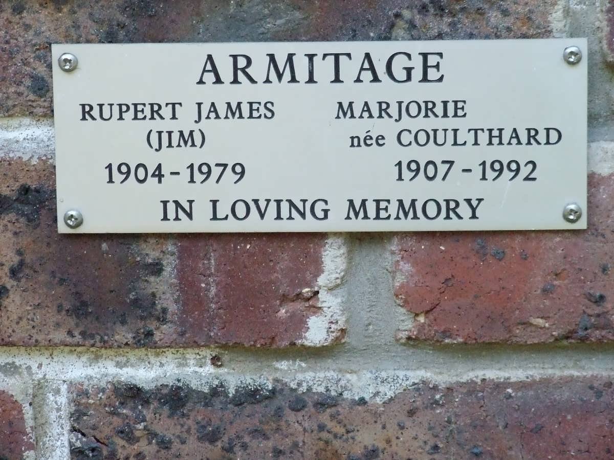 ARMITAGE Rupert James 1904-1979 &amp; Marjorie COULTHARD 1907-1992
