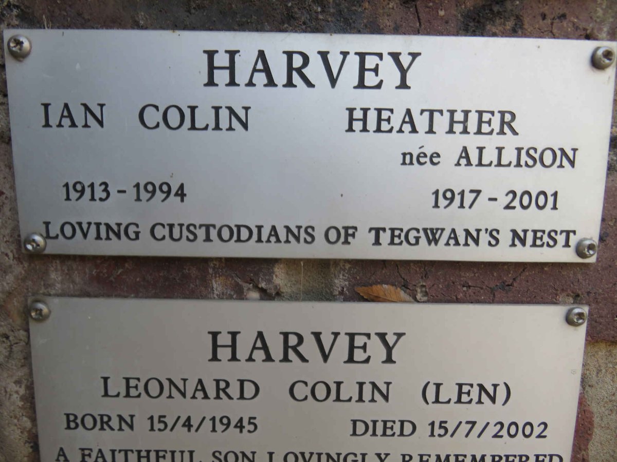 HARVEY Ian Colin 1913-1994 &amp; Heather ALLISON 1917-2001