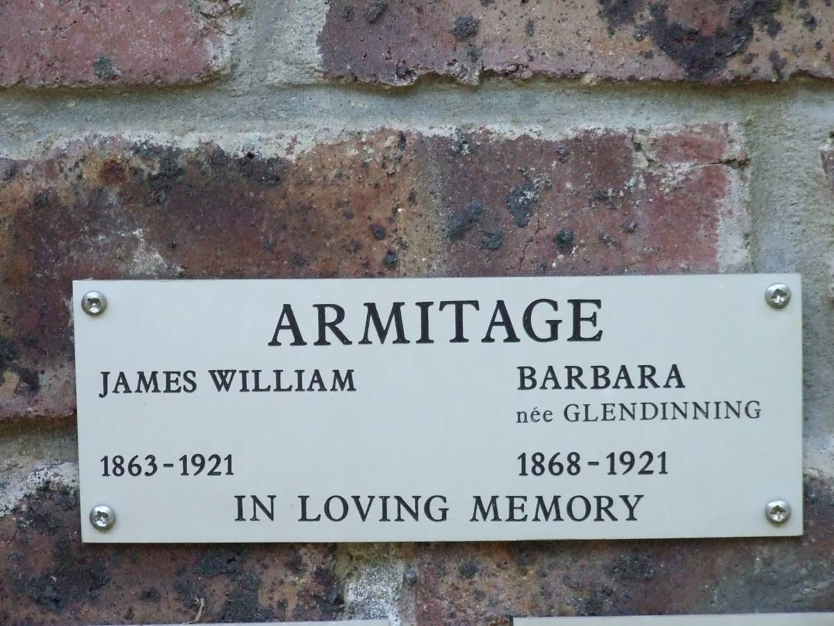 ARMITAGE James William 1863-1921 &amp; Barbara GLENDINNING 1868-1921