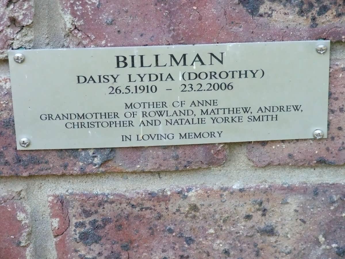 BILLMAN Daisy Lydia 1910-2006