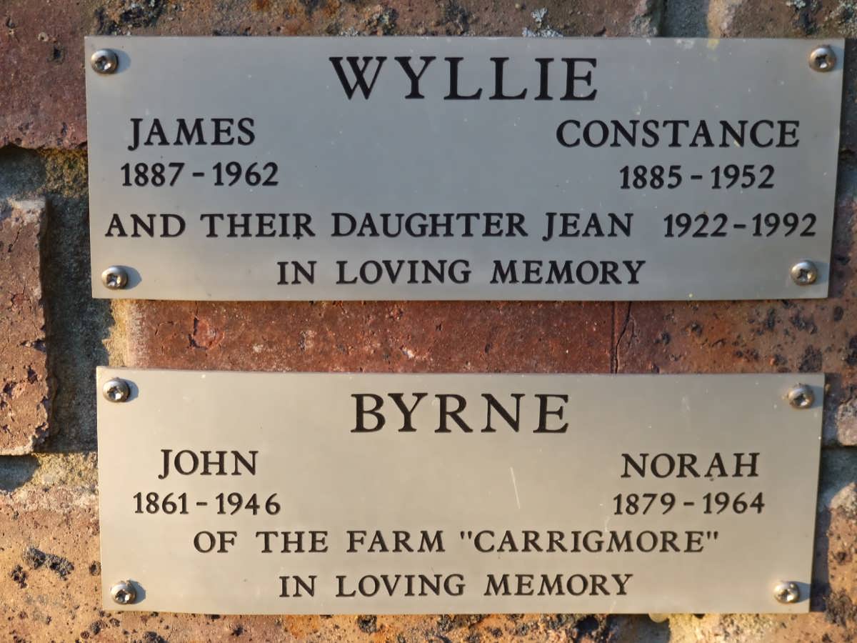 WYLLIE James 1887-1962 &amp; Constance 1885-1952 :: WYLLIE Jean 1922-1992 :: BYRNE John 1861-1946 &amp; Norah 1879-1964