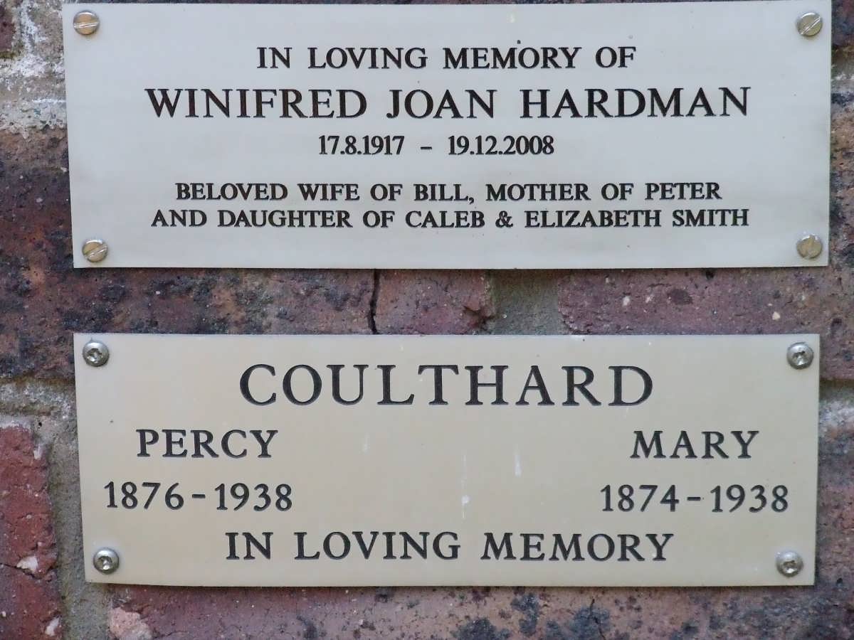 HARDMAN Winifred Joan 1917-2008 :: COULTHARD Percy 1876-1938 &amp; Mary 1874-1938