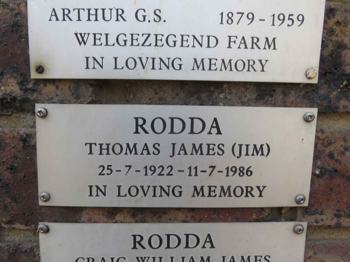 RODDA Thomas James 1922-1986