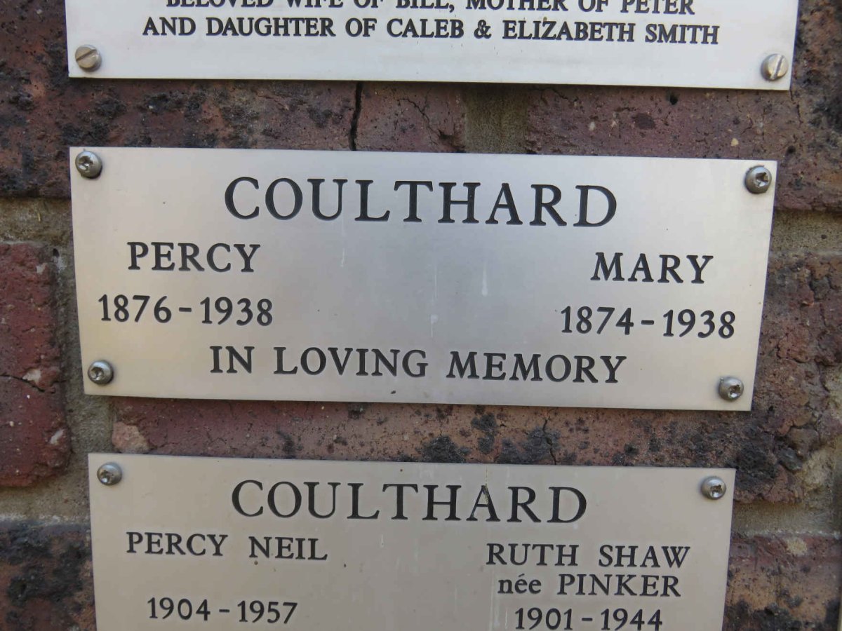 COULTHARD Percy 1876-1938 &amp; Mary 1874-1938