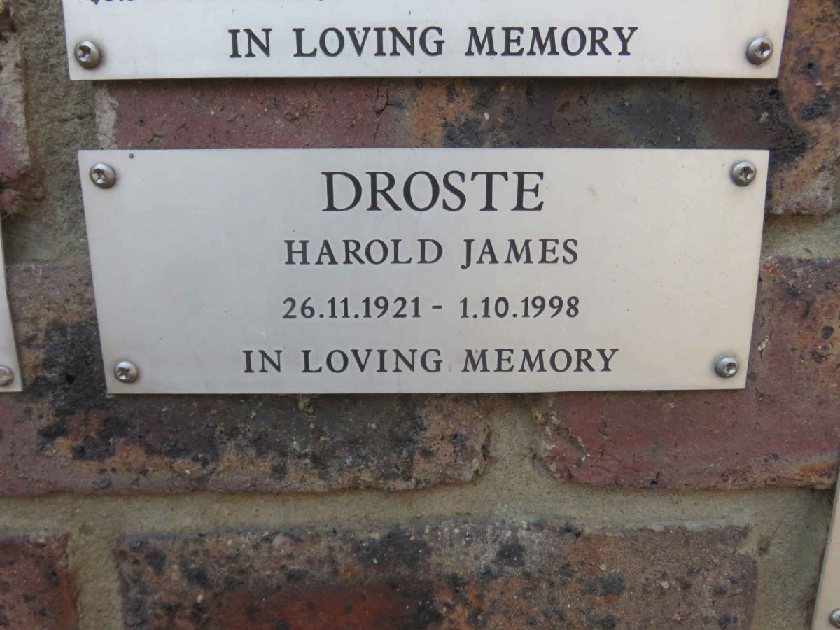 DROSTE Harold James 1921-1998