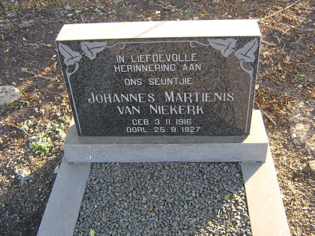 NIEKERK Johannes Martienis, van 1916-1927