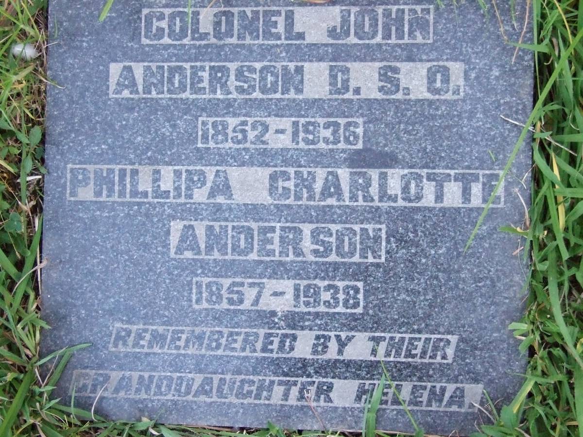 ANDERSON John 1852-1936 &amp; Phillipa Charlotte 1857-1938