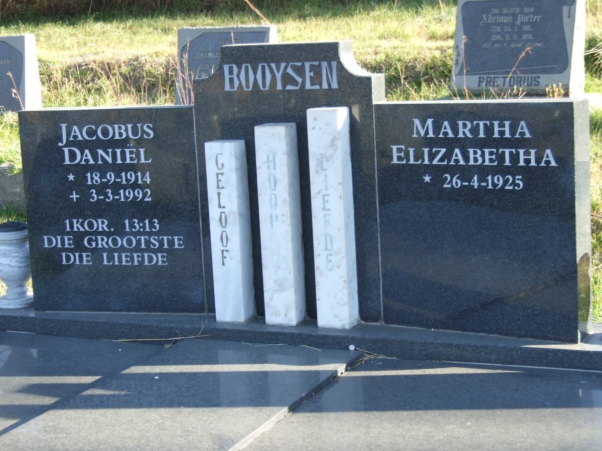 BOOYSEN Jacobus Daniel 1914-1992 &amp; Martha Elizabetha 1925-