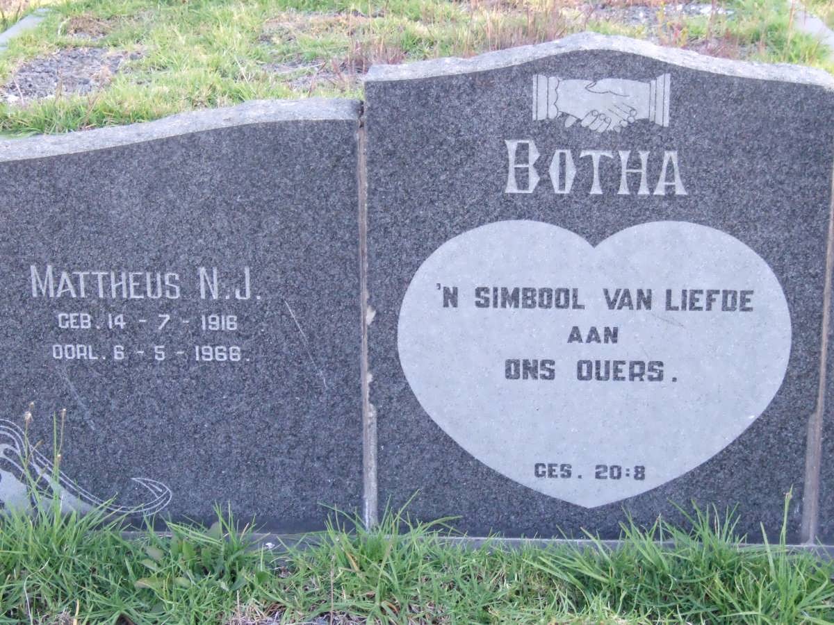 BOTHA Mattheus N.J. 1916-1966 &amp; Johanna C.S. 1918-1991
