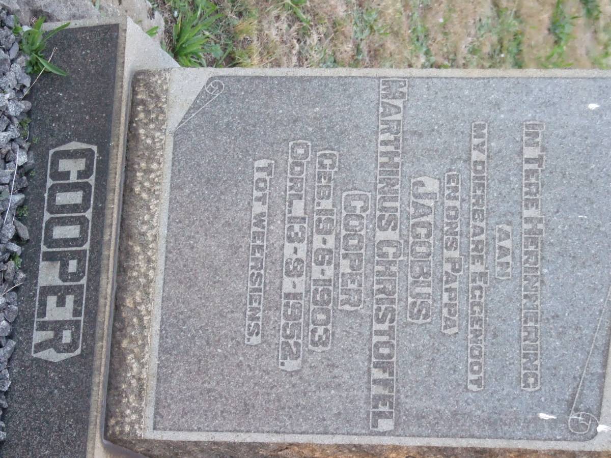COOPER Jacobus Marthinus Christoffel 1903-1952