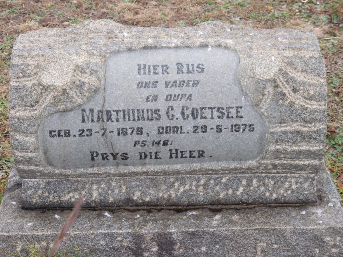 COETSEE Marthinus C. 1876-1975