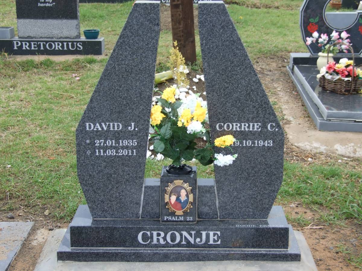 CRONJE David J. 1935-2011 &amp; Corrie C. 1943-