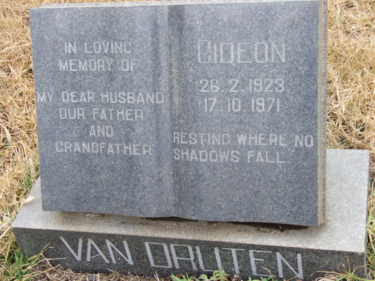 DRUTEN Gideon, van 1923-1971 &amp; Phyllis 1921-1980