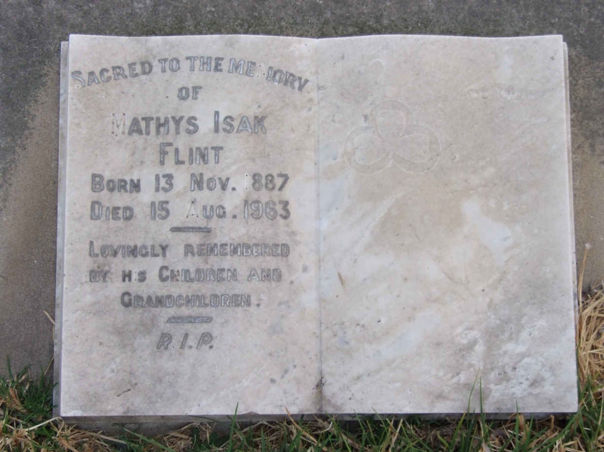 FLINT Mathys Isak 1887-1963 &amp; Jane Elizabeth 1897-1936
