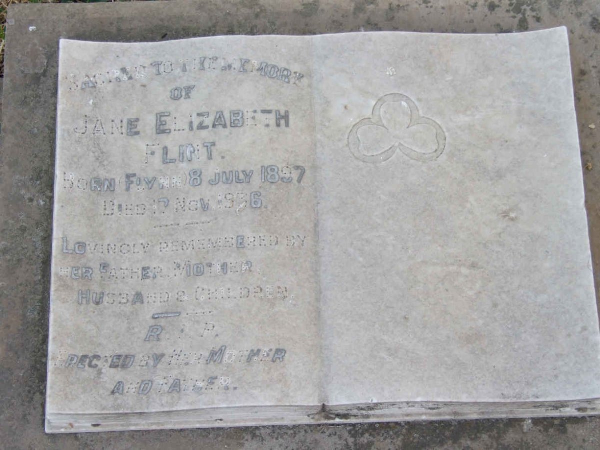FLINT Mathys Isak 1887-1963 &amp; Jane Elizabeth 1897-1936