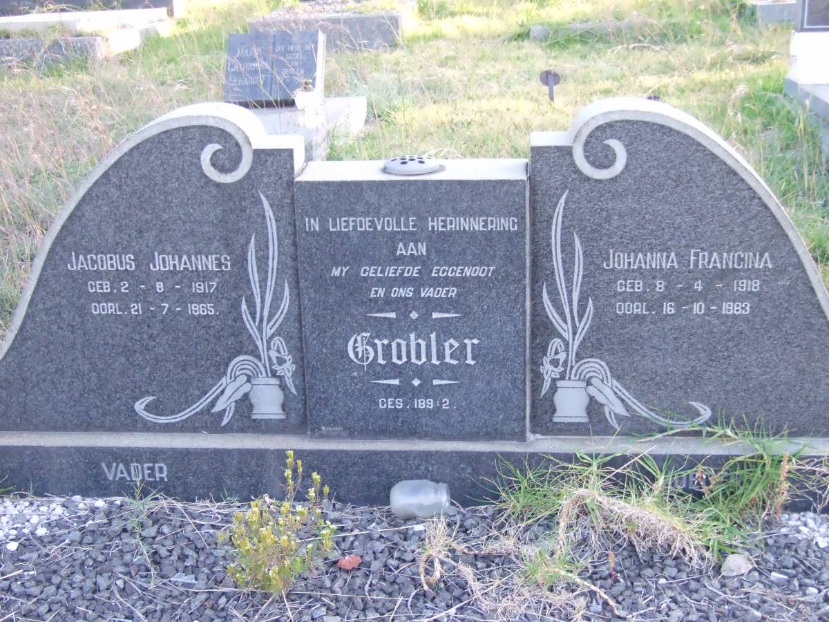 GROBLER Jacobus Johannes 1917-1965 &amp; Johanna Francina 1918-1983