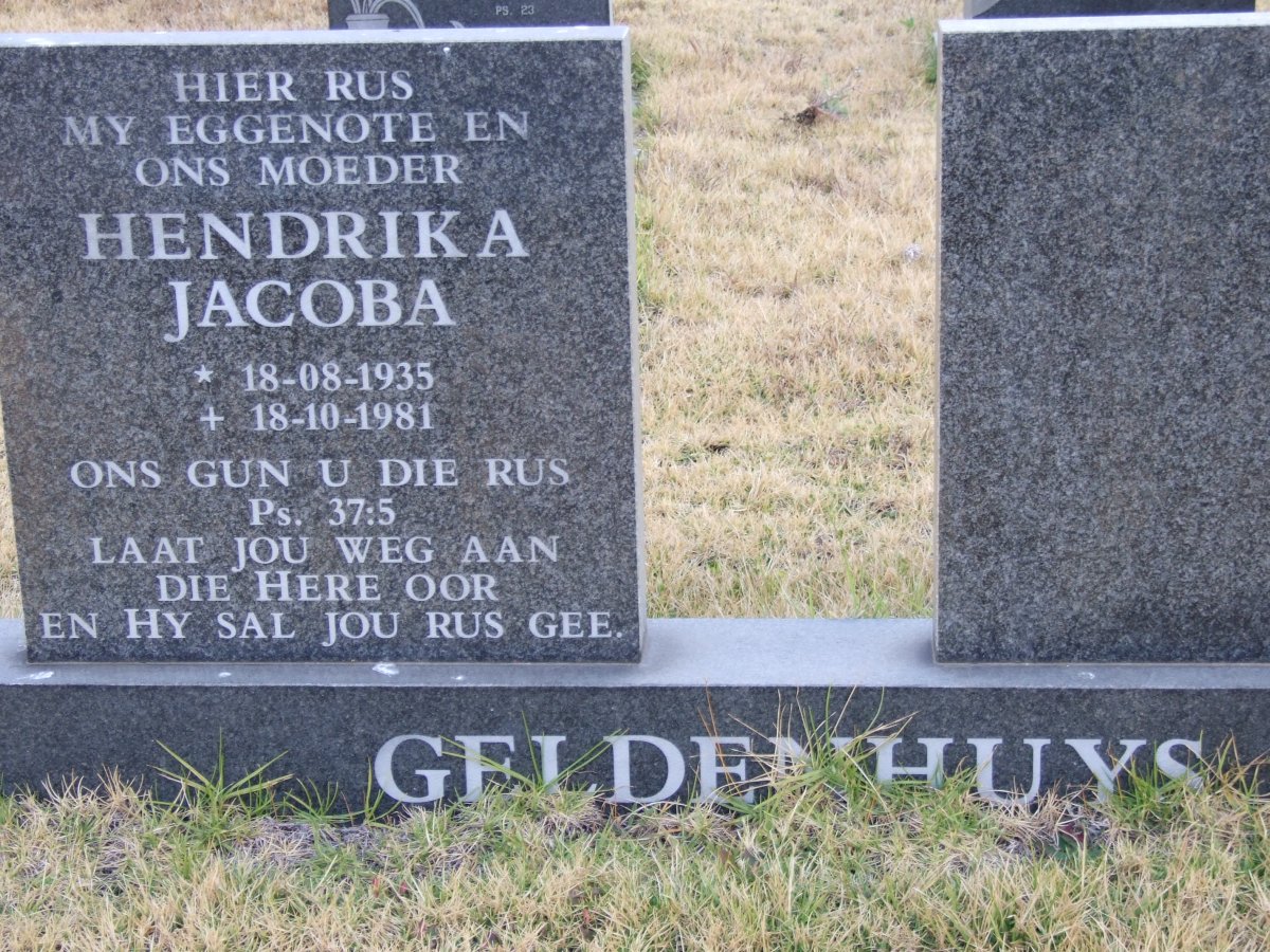 GELDENHUYS Hendrika Jacoba 1935-1981