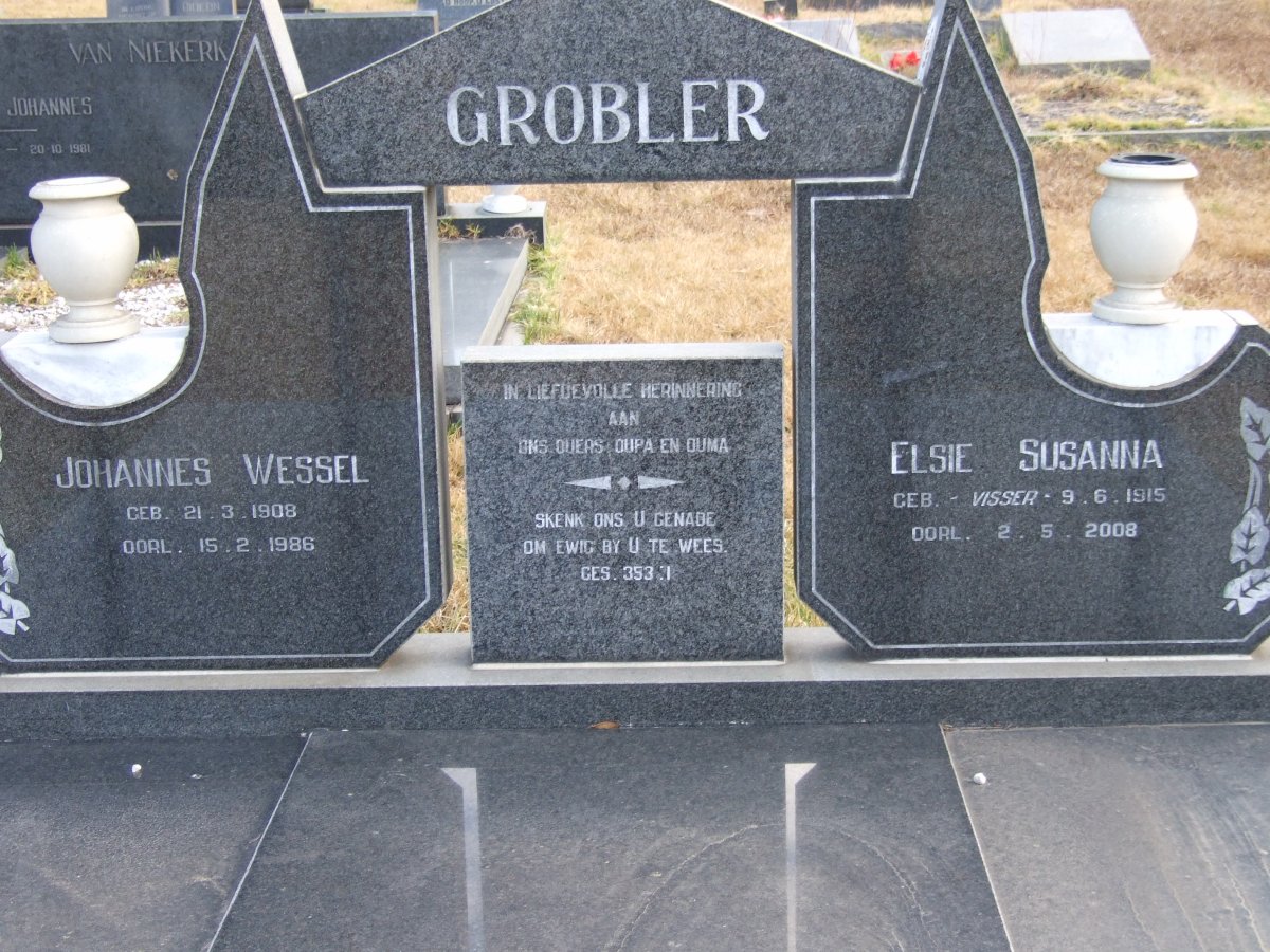 GROBLER Johannes Wessel 1908-1986 &amp; Elsie Susanna VISSER 1915-2008