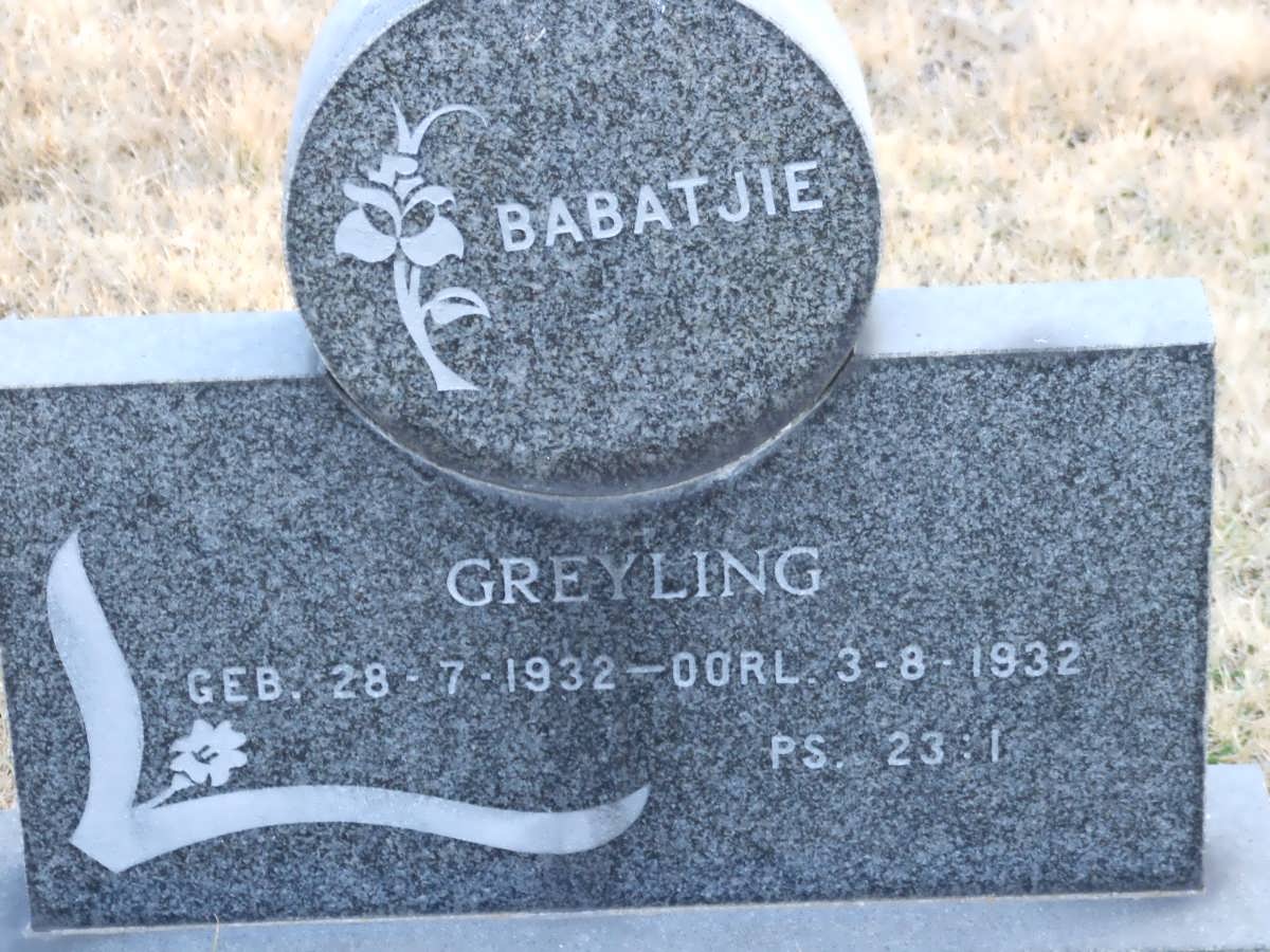 GREYLING Babatjie 1932-1932