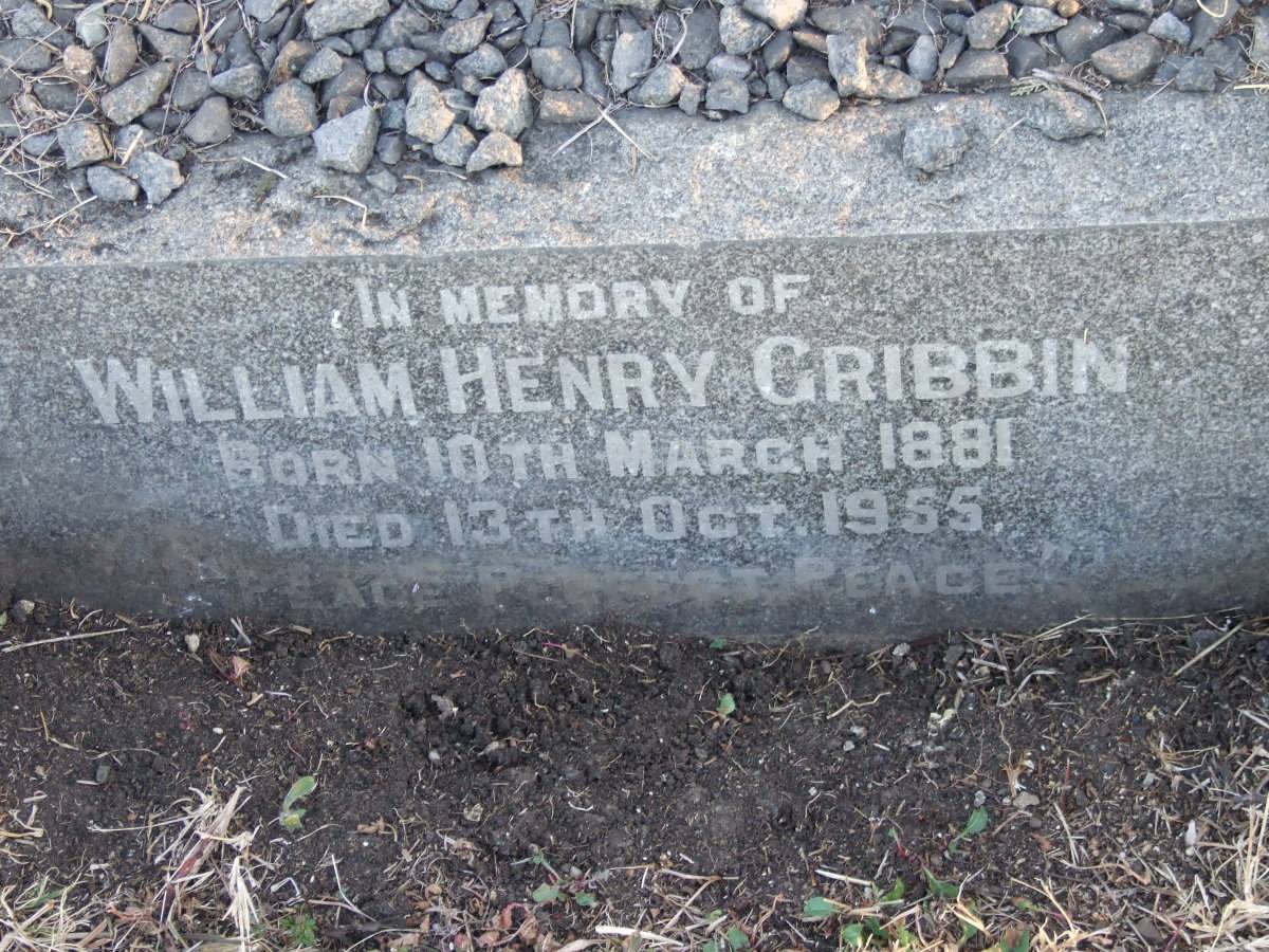 GRIBBIN William Henry 1881-1955