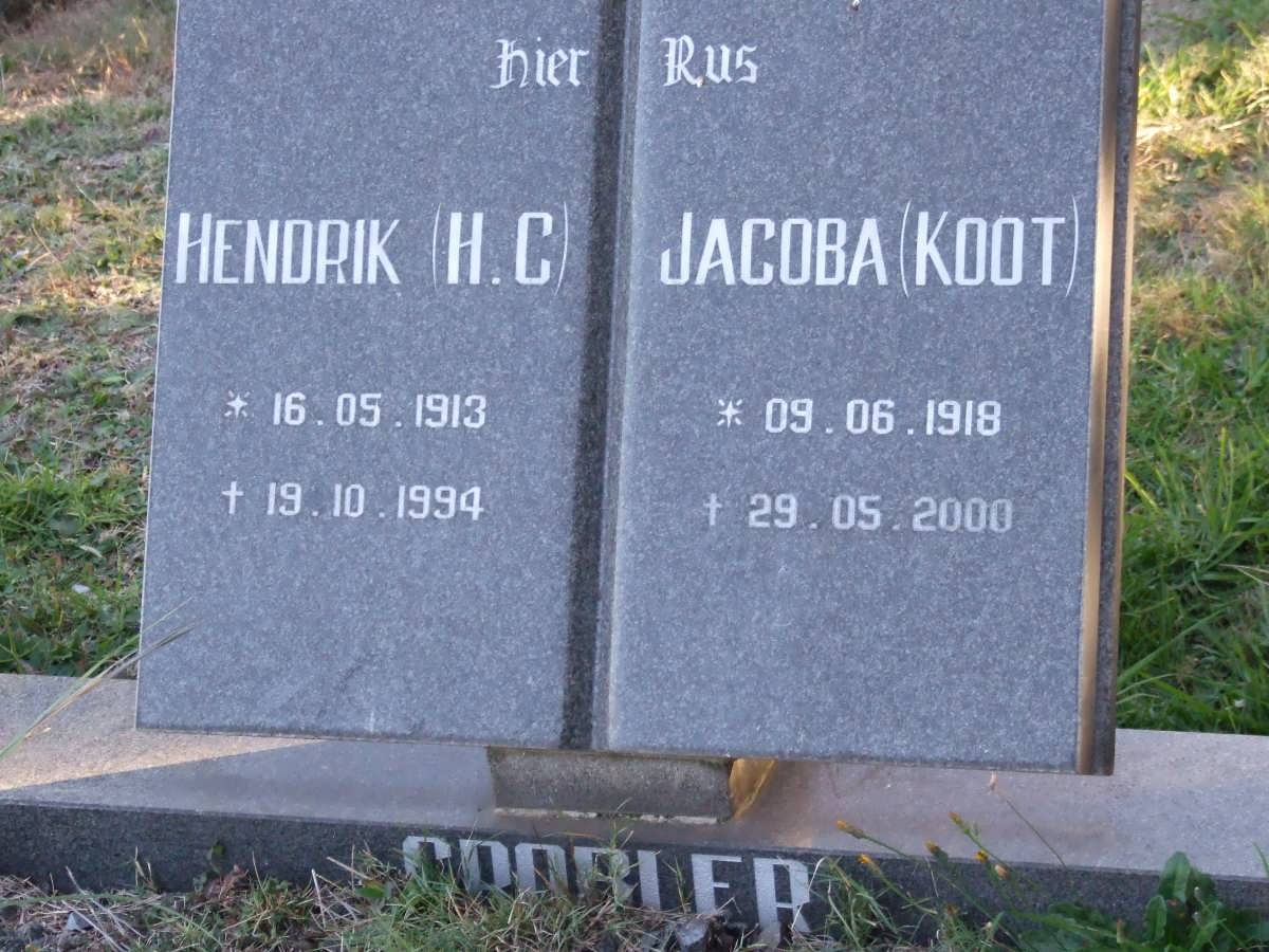 GROBLER H.C. 1913-1994 &amp; Jacoba 1918-2000